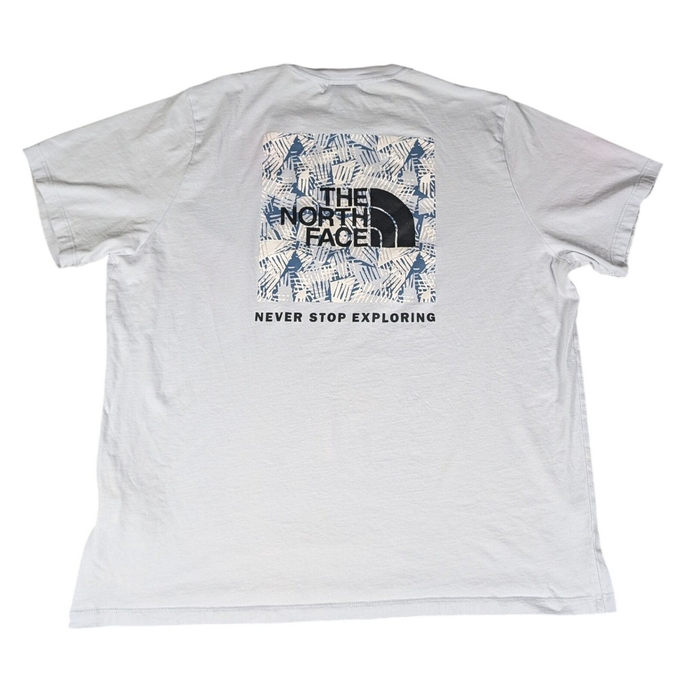 The North Face T-Shirt Womens XL Light Blue Circular Design Graphic Tee Exc